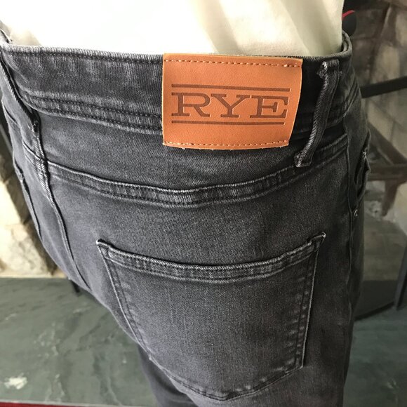 'RYE' Men's Black Straight Fit Jeans - Size 33x34 - Picture 4 of 6